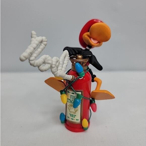 1996 Vintage Looney Tunes Collectible Ornament DAFFY DUCK w/ Fire Extinguisher - Picture 2 of 4